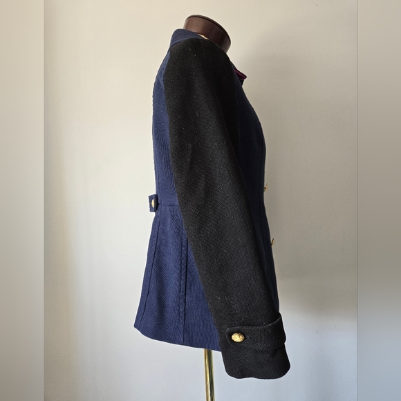 BANANA REPUBLIC Blue and Black Double-Breasted Peacoat /Blazer. Size M - Picture 5 of 16